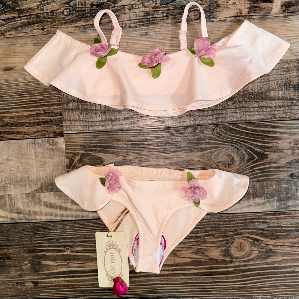 NWT Joyfolie Toddler Girls Pink Flower Bikini Size 2
